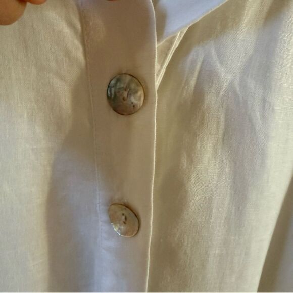 Maruca Novelo Asymmetrical Hem Midi Linen Dress in Ivory S NWOT - Picture 7 of 14